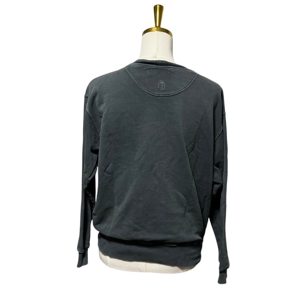 Anine Bing City Love Graphic Crewneck Sweatshirt, Charcoal Grey, Size S - Picture 3 of 7